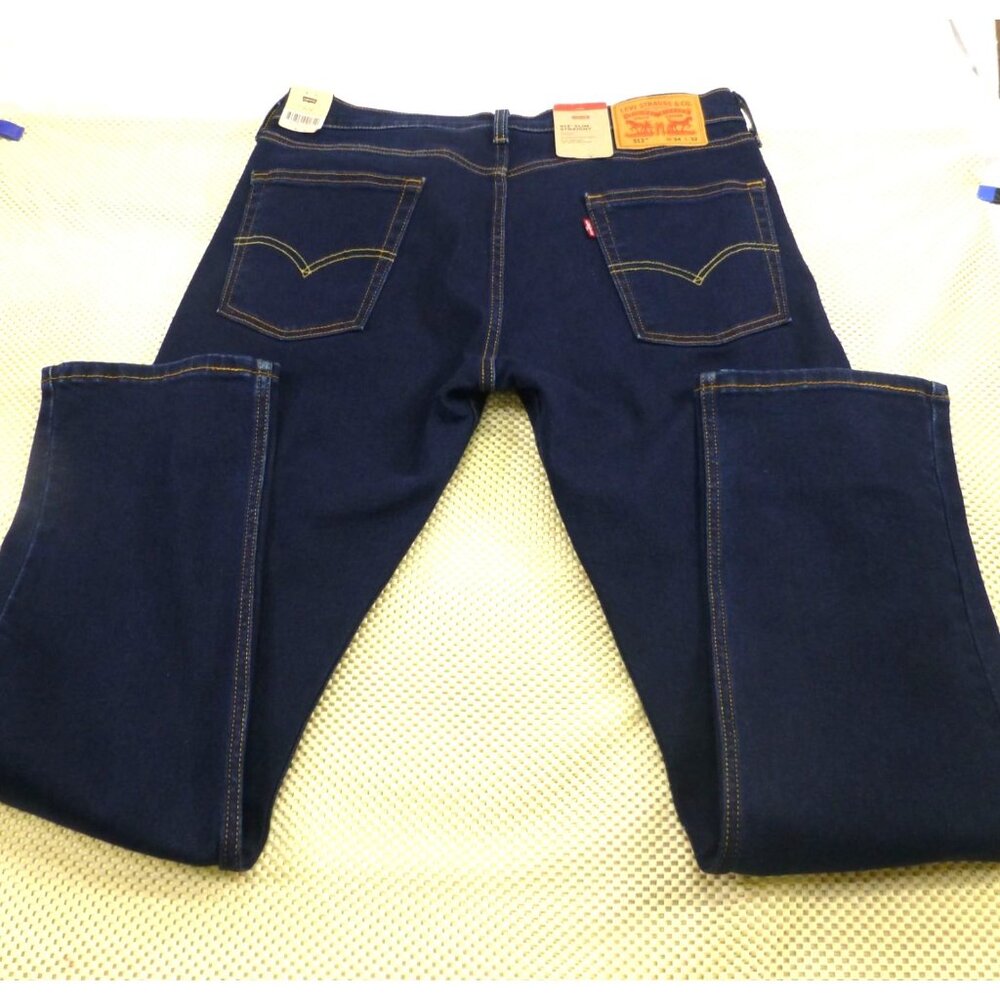 Levis 513 Slim Straight Stretch Jeans 34X32 Mens Original Riveted Denim - Picture 5 of 10